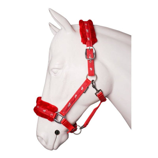 Boomerang Equestrian - Horka Plush Headcollar Red