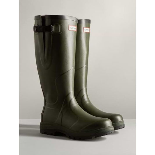 Boomerang Equestrian - Hunter Unisex Balmoral Side Adjustable Tall Wellington Boots Dark Olive