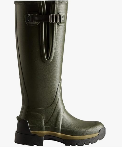 Side adjustable hunter wellie on a white background 