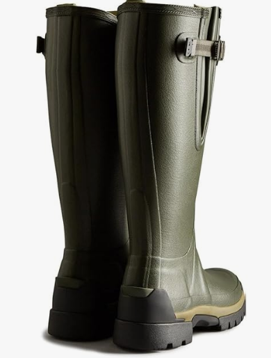 Dark olive green hunter willie on a white background