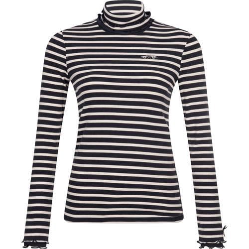 HV Polo Ladies Turtleneck Stripe Eri Navy - M / Navy-Ecru - Polo Neck