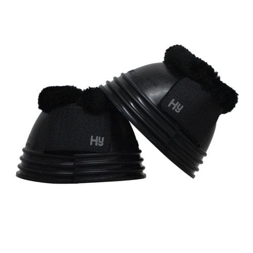 Boomerang Equestrian - HY Fleece Topped Ringed Over Reach Boots Black