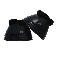  HY Fleece Topped Ringed Over Reach Boots Black - Over Reach Boot