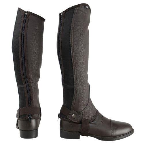 Boomerang Equestrian - HY Synthetic Combi Leather Adult Chaps Brown