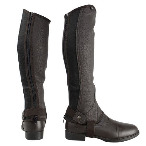 Boomerang Equestrian - HY Synthetic Combi Leather Junior Chaps Brown