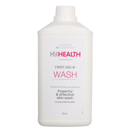 Bottle of HY Health Wash on a white background