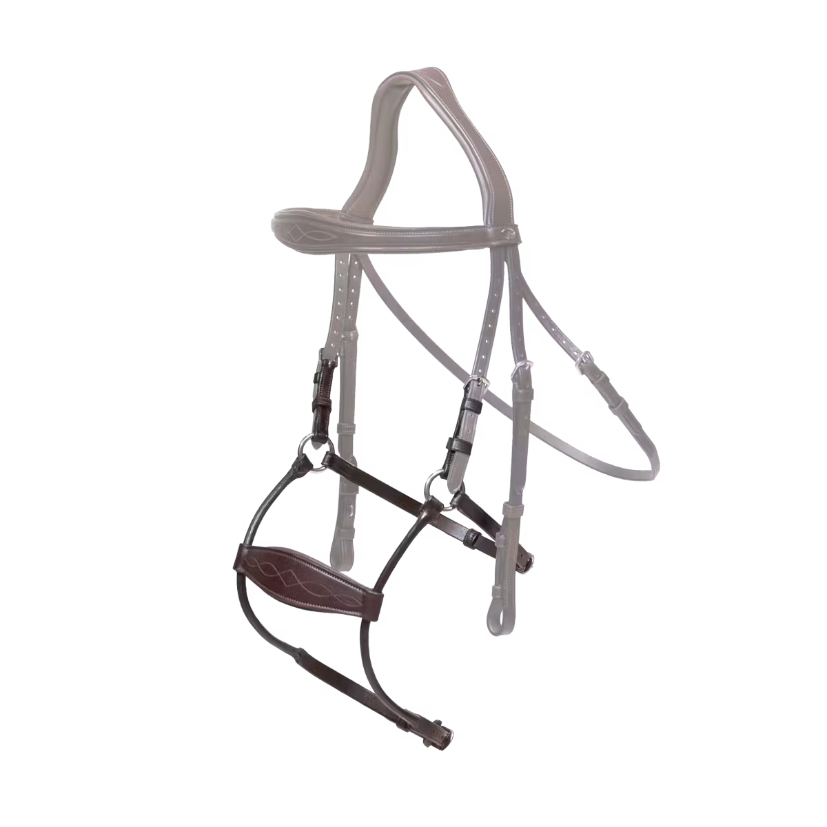 Brown horse bridle on a white background