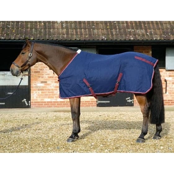 Boomerang Equestrian - JHL Cotton Sheet Navy/Burgundy