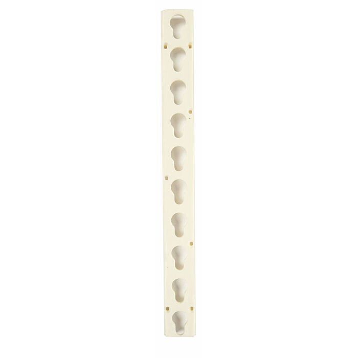 White jump strip with multiple holes on a white background