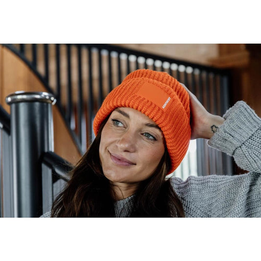 Boomerang Equestrian - Kentucky Beanie With Rubber Logo Orange