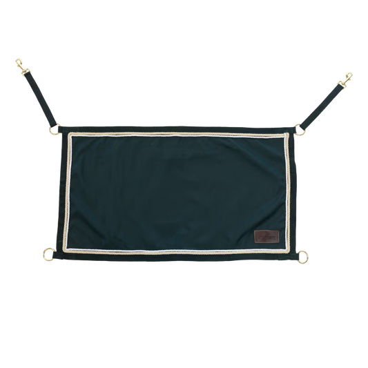 Dark Green rectangular mat with decorative edges on a white background