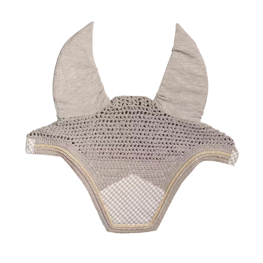 Gray lace fly veil on a transparent background