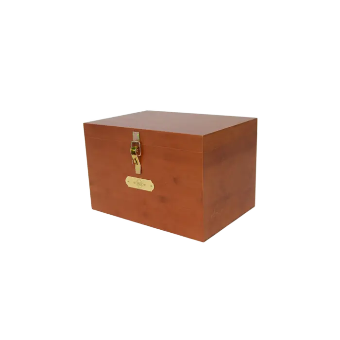 wooden grooming box on transparent background