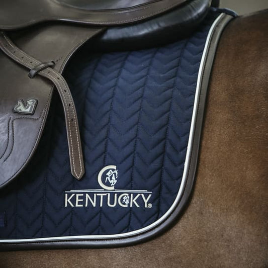 Boomerang Equestrian - Kentucky Leather Fishbone Saddle Pad Showjumping Navy
