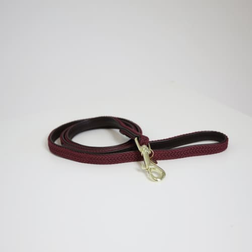 Kentucky Plaited Nylon Dog Lead Bordeaux - BORDEAUX / 120CM - Dog Lead