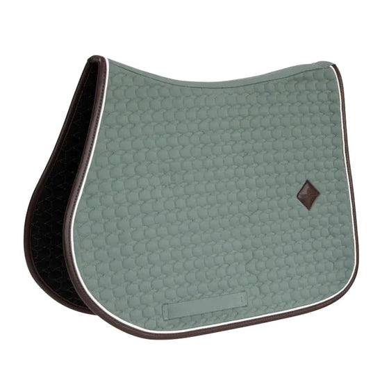 Kentucky Saddle Pad Classic Leather Jumping Dusty Green - FULL - Saddle Pad