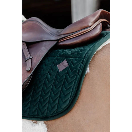 Kentucky Saddle Pad Skin Friendly Velvet Jumping Pine Green - FULL - Saddle Pad
