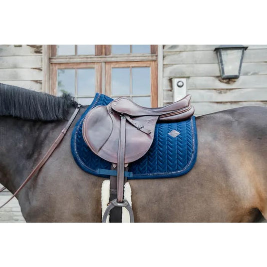 Boomerang Equestrian - Kentucky Saddle Pad Velvet Pearls Jumping Navy
