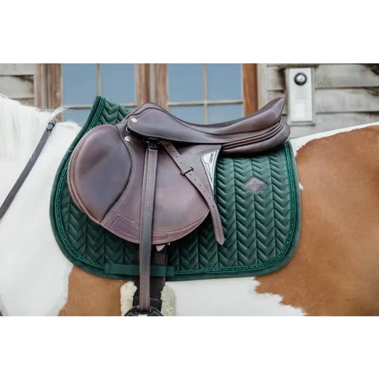 Boomerang Equestrian - Kentucky Saddle Pad Velvet Pearls Jumping Pine Green