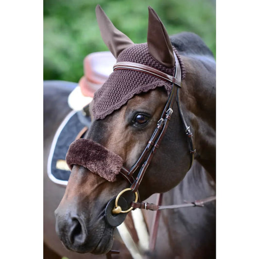 Boomerang Equestrian - Kentucky Sheepskin Noseband Cover Brown