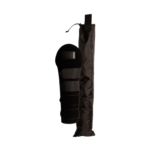 Black tail guard on a white background