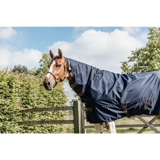 Kentucky Turnout Rug Quick Dry Fleece With Neck Navy - Turnout Rug
