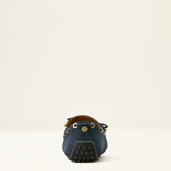 Blue loafer shoe on a white background