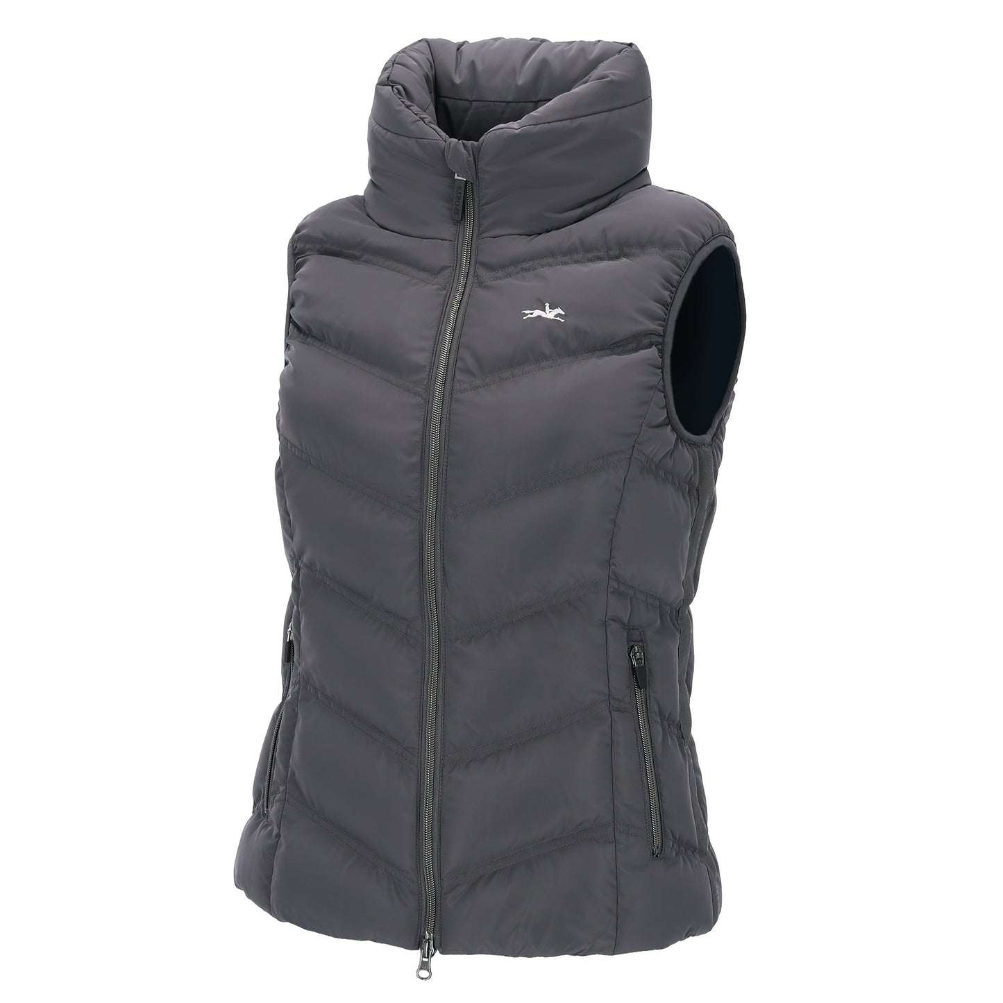 Schockemohle chocolate gilet on a plain background