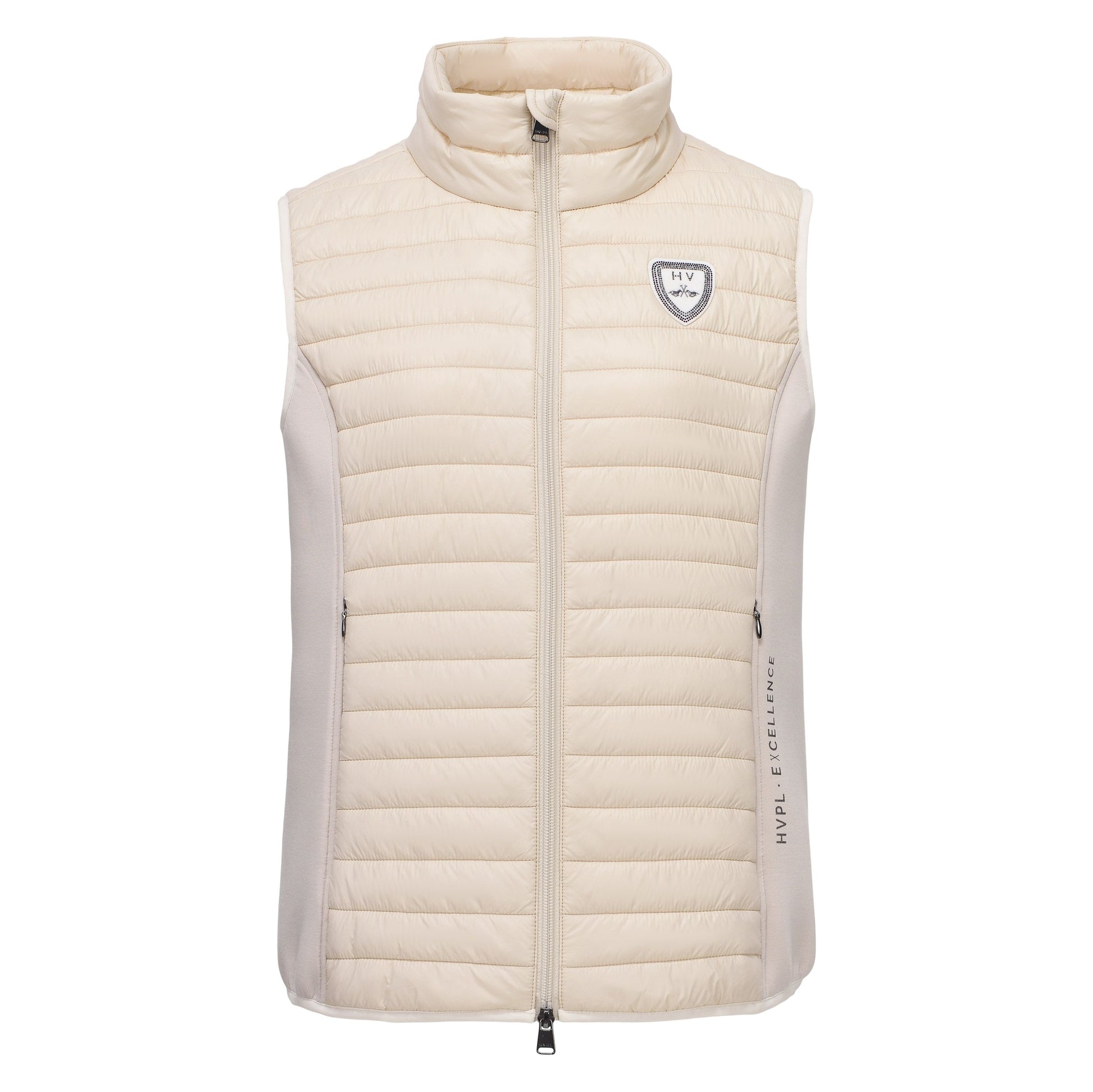 Cream gilet a on a white background
