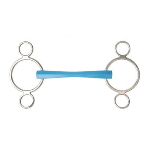 Boomerang Equestrian - Metalab Flexi Mullen Mouth 3 Ring Bit Blue