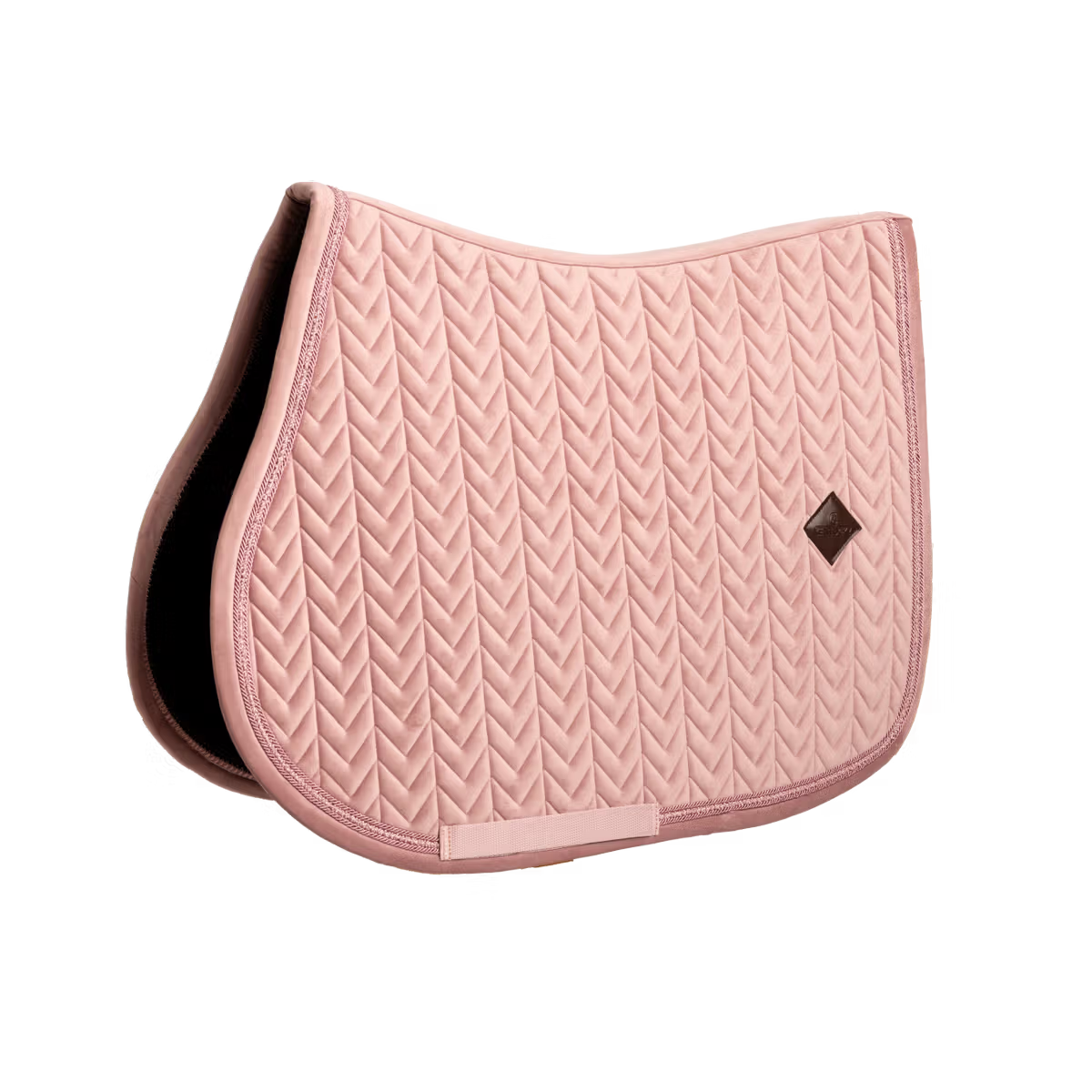 Pink saddle pad on a white background