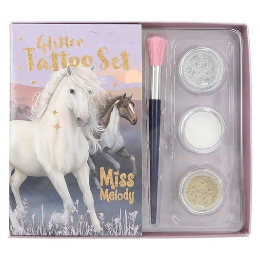 Boomerang Equestrian - Miss Melody Glitter Tattoo Set Night Horses
