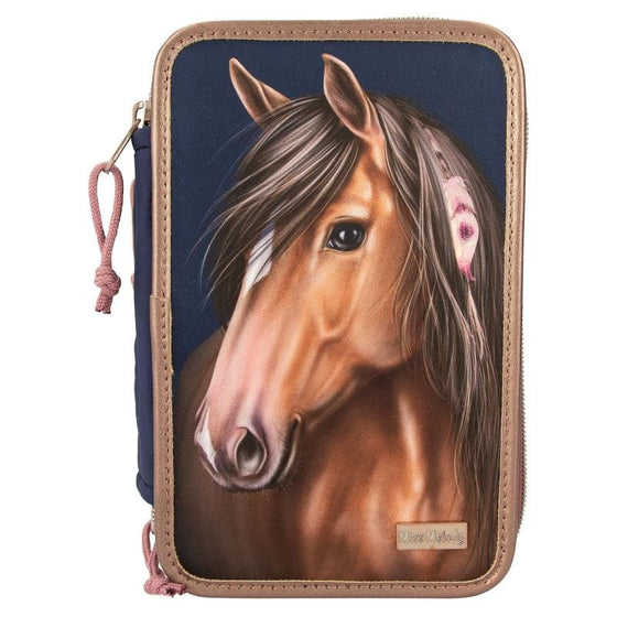 Miss Melody Triple Pencil Case Night Horses - ONESIZE - Pencil Case