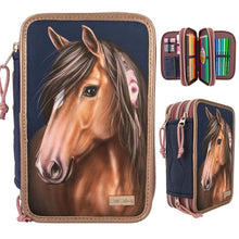  Miss Melody Triple Pencil Case Night Horses - ONESIZE - Pencil Case
