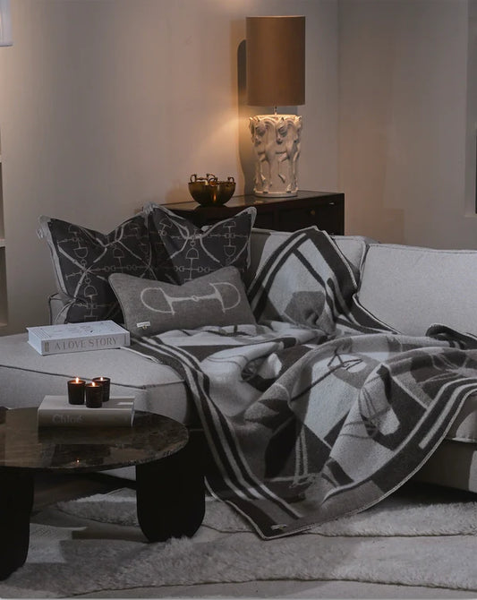 Throw on a sofa in a home setting