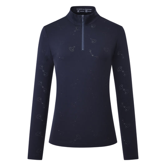 Navy baselayer with perforations on a white background