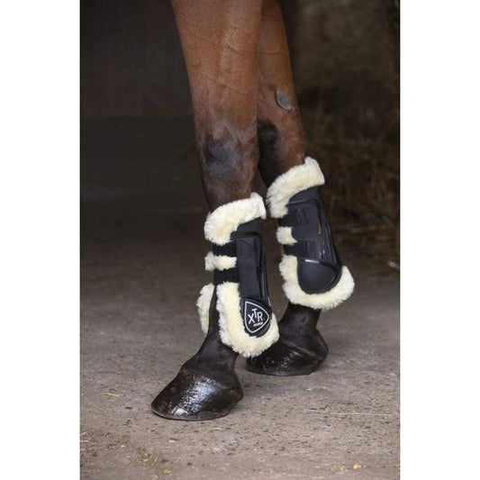 Boomerang Equestrian - Norton XTR Fleece Velcro Tendon Boots Black