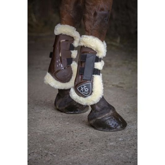 Boomerang Equestrian - Norton XTR Fleece Velcro Tendon Boots Brown