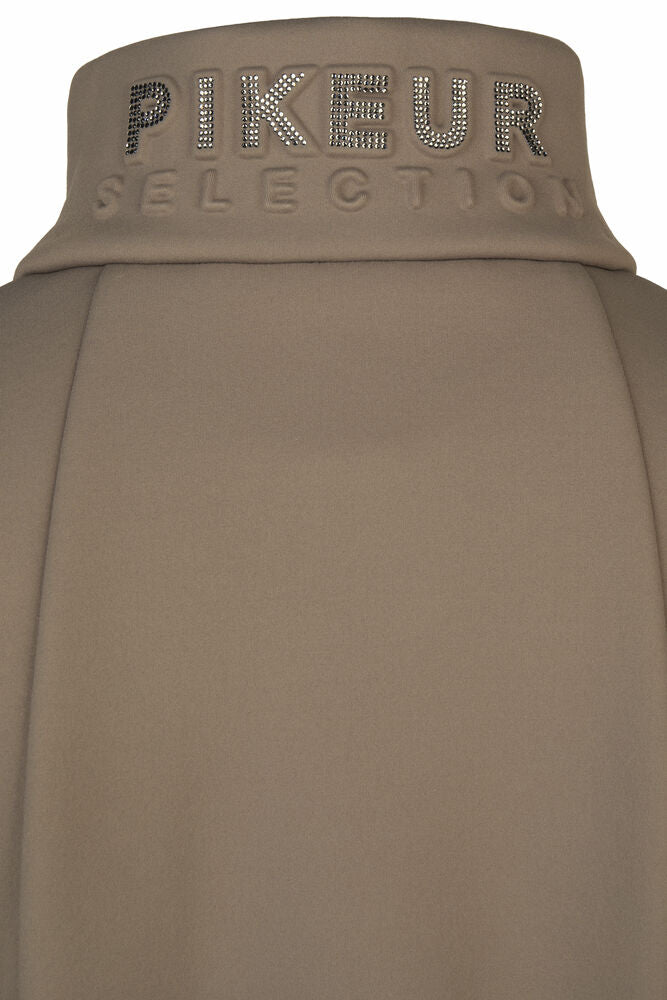 Brown jacket with 'Pikeur Selection' branding on the hood