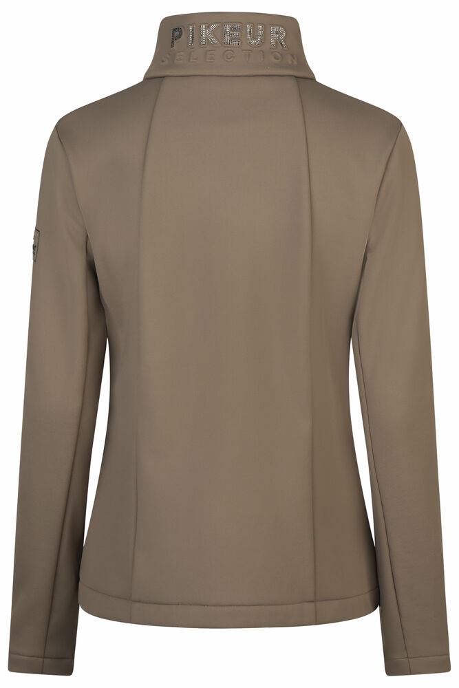 Brown jacket with 'Pikeur' branding on the back against a white background