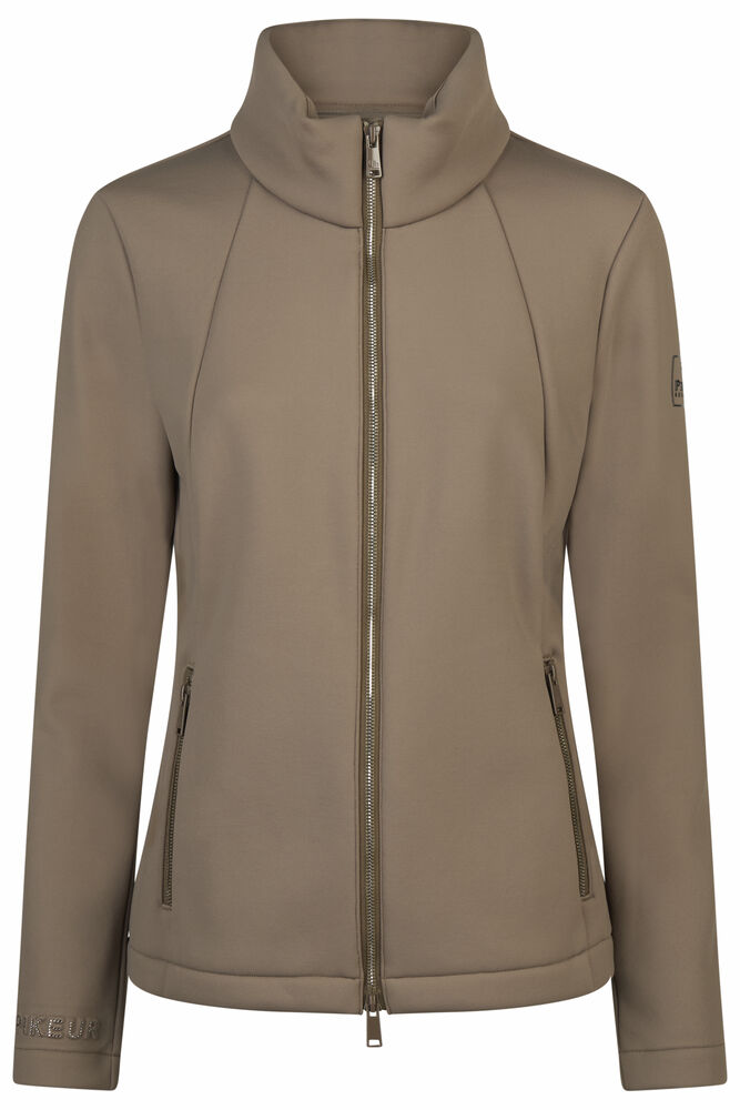 Brown jacket with a zipper on a white background