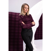  PIKEUR LADIES ZIP SHIRT MULBERRY CHECK 36
