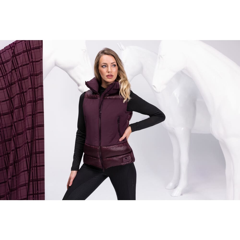 PIKEUR LADIES QUILT WAISTCOAT MULBERRY 34