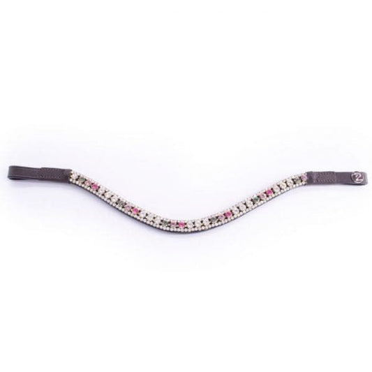 Boomerang Equestrian - Pimlico Pink Cloud Browband Brown