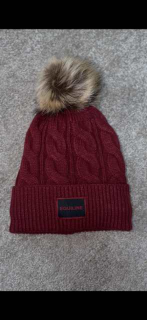 Plum hat on a beige background
