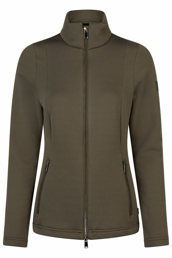 Green jacket with a high collar on a white background