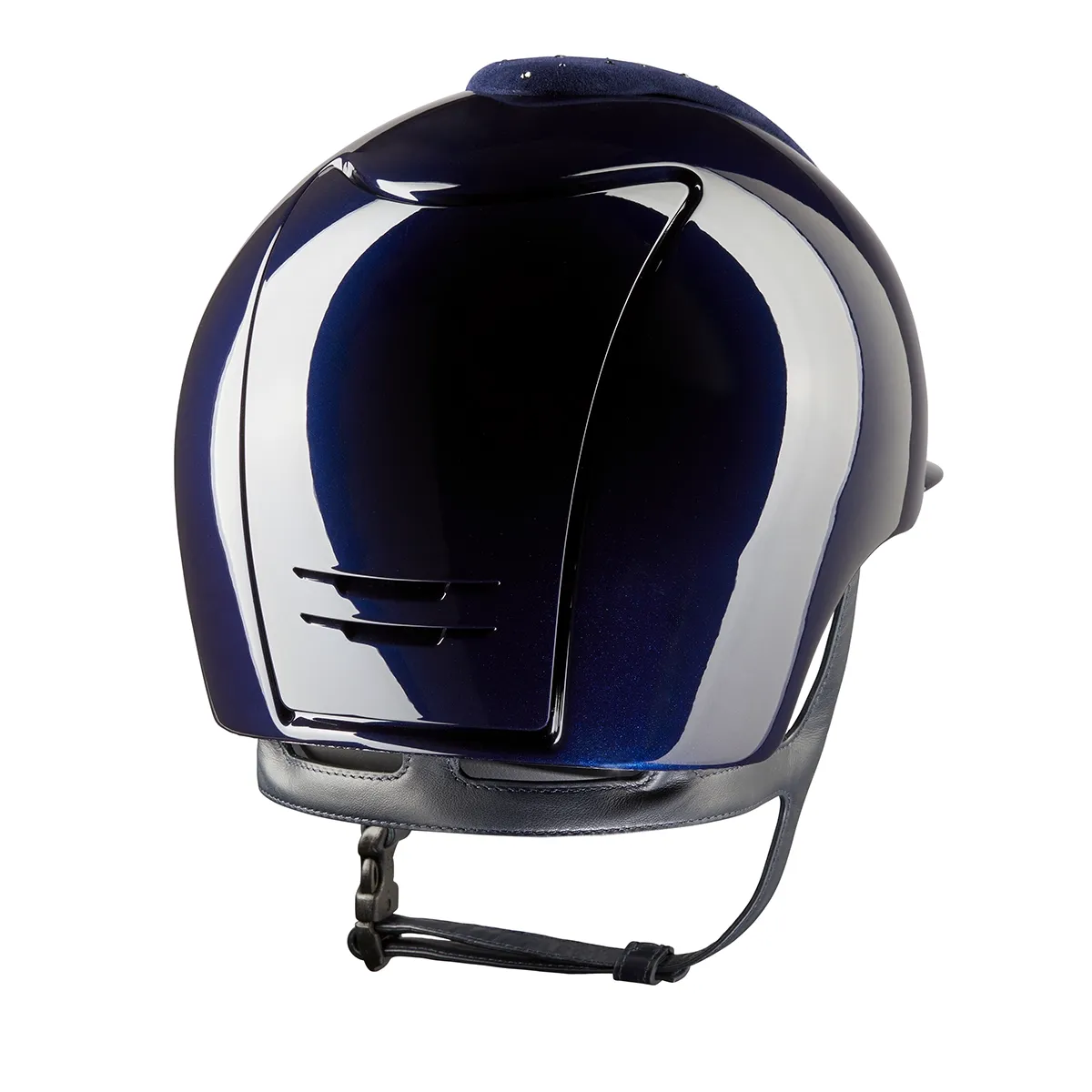 Navy shiny helmet on a white background