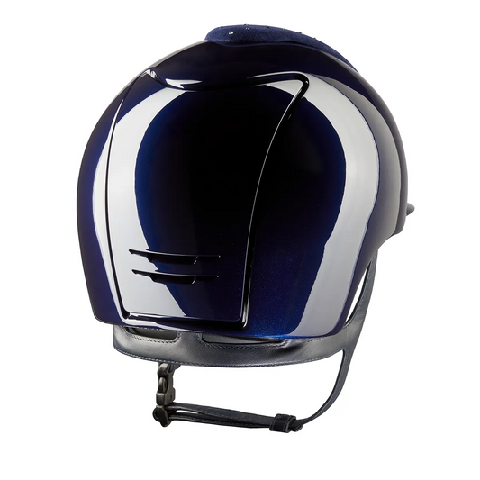 Navy shiny helmet on a white background