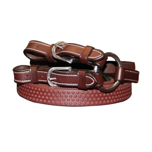 Boomerang Equestrian - Privilege Equitation Flags & Cups Anti-Slip Combo Soft Reins Brown