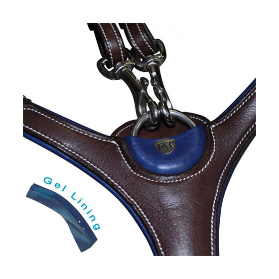 Privilege Equitation Flags & Cups Paris Breastplate Brown/Navy - PONY - Breastplate